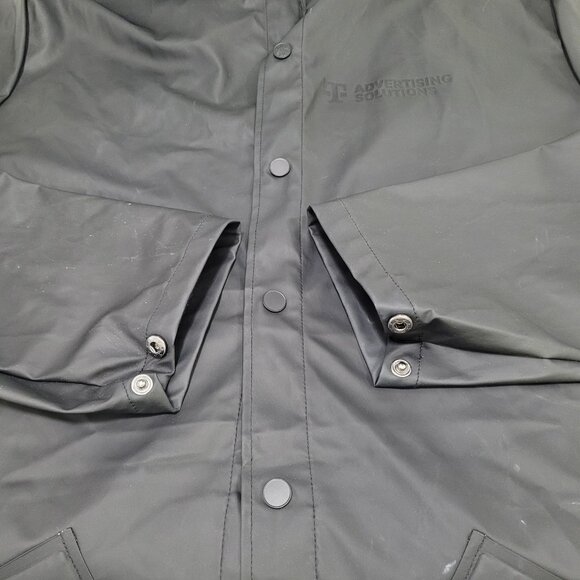 T Mobile Advertising Black RAINS Hooded Lightweight Rain Jacket Coat Size XL - Picture 12 of 16